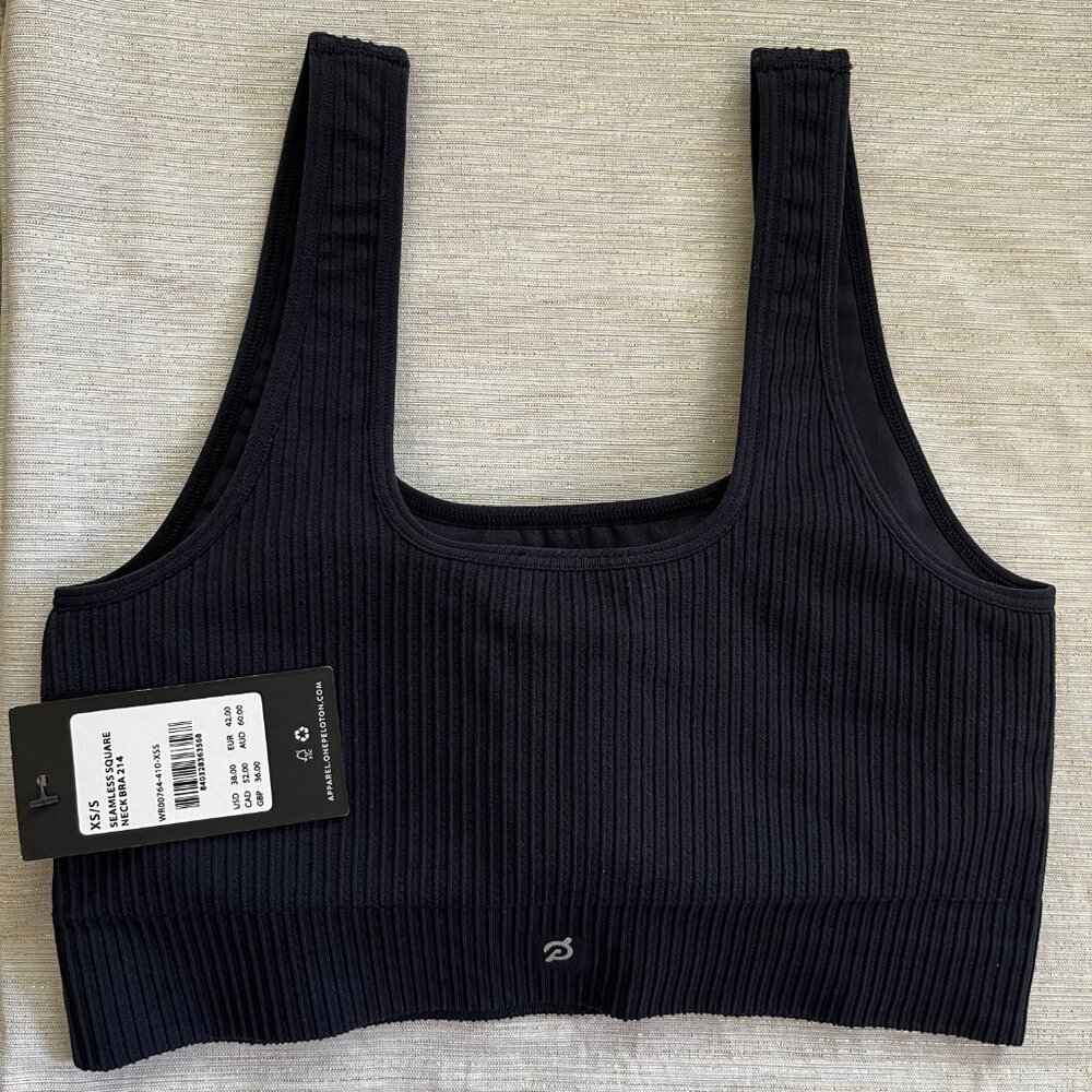 NWT, Peloton, Apparel, Seamless Square Neck Bra, Ink XS/S - Picture 6 of 6